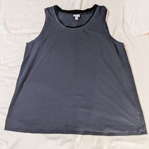 Black Tank Top with Black Velvet Trim on Neck